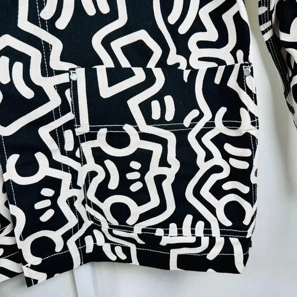 Keith Haring H&M Collab Size XS Men Jacket Twill Shacket 80s - Picture 5 of 10